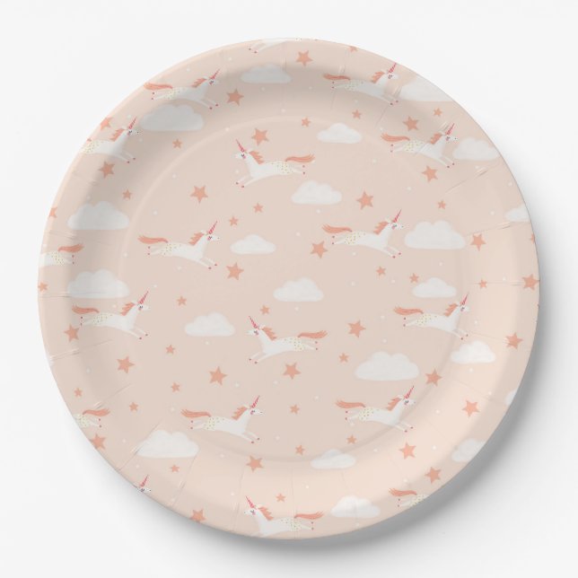 Unicorn and Stars Paper Plate (Front)