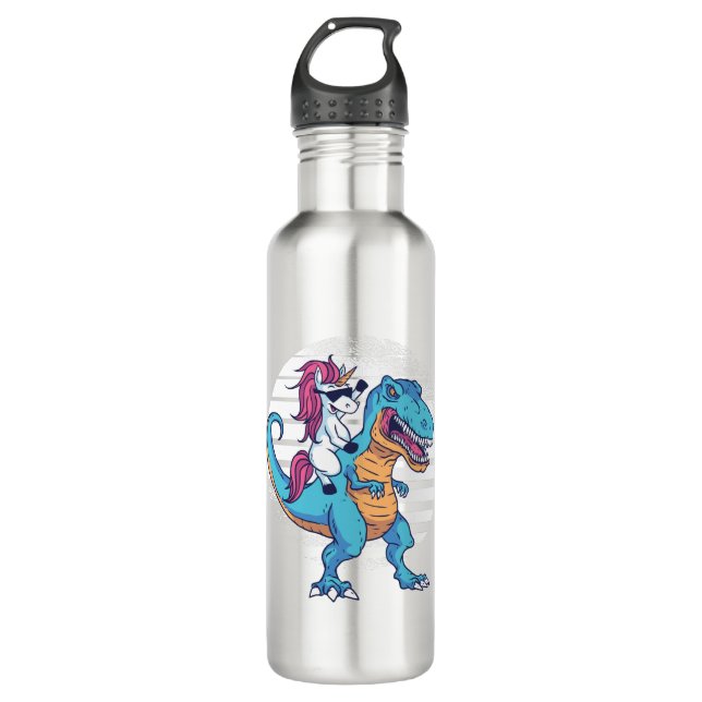 Unicorn and T-Rex 710 Ml Water Bottle (Front)