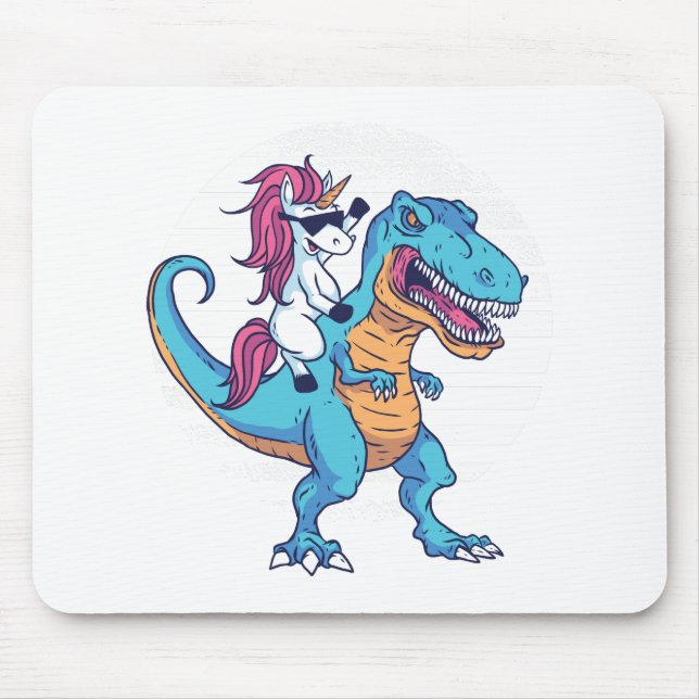 Unicorn and T-Rex Mouse Pad (Front)