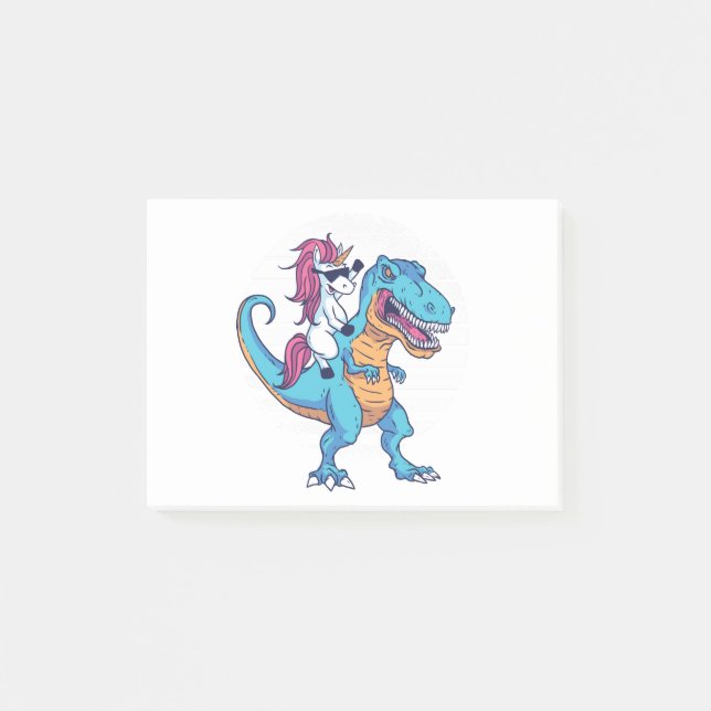 Unicorn and T-Rex Post-it Notes (Front)