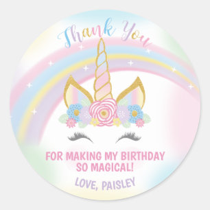 Unicorn Anniversaire Fête Favoriser Stickers