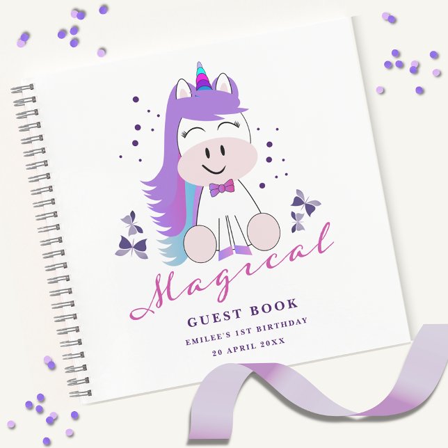 Unicorn Anniversaire fête Rainbow Colours Livre d' (Créateur téléchargé)