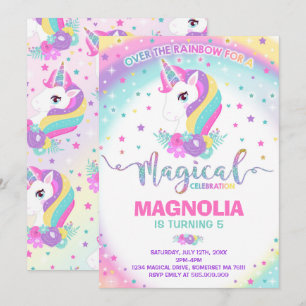 Unicorn Anniversaire Invitation Magique Unicorn Pa