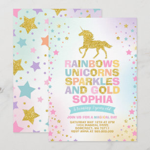 Unicorn Anniversaire Invitation Magique Unicorn Pa