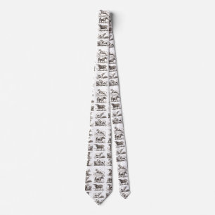 Unicorn Antique Mythical Magic Animal Drawings Tie