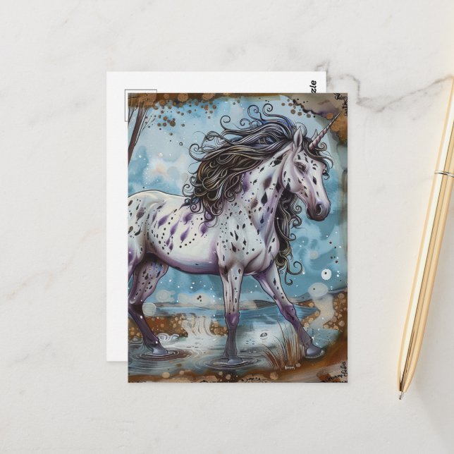 Unicorn Appaloosa Postcard (Front/Back In Situ)