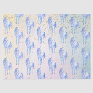 Unicorn Aqua Pink Yellow Tie Dye Gold Confetti Tissue Paper