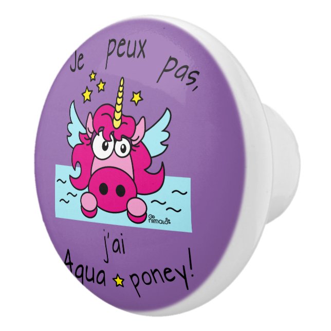 "Unicorn, Aquaponey" door button Ceramic Knob (Right)
