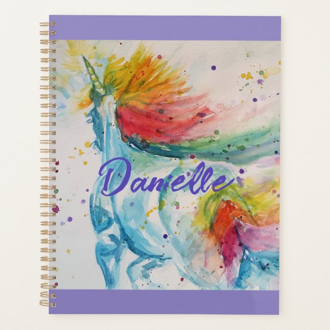 Unicorn aquarelle peinture Rainbow Girls (Devant)
