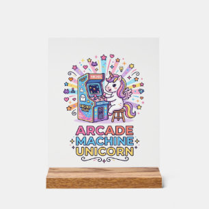 Unicorn Arcade Machine Unicorn Print Ready POD Art Acrylic Sign