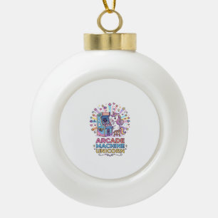 Unicorn Arcade Machine Unicorn Print Ready POD Art Ceramic Ball Christmas Ornament
