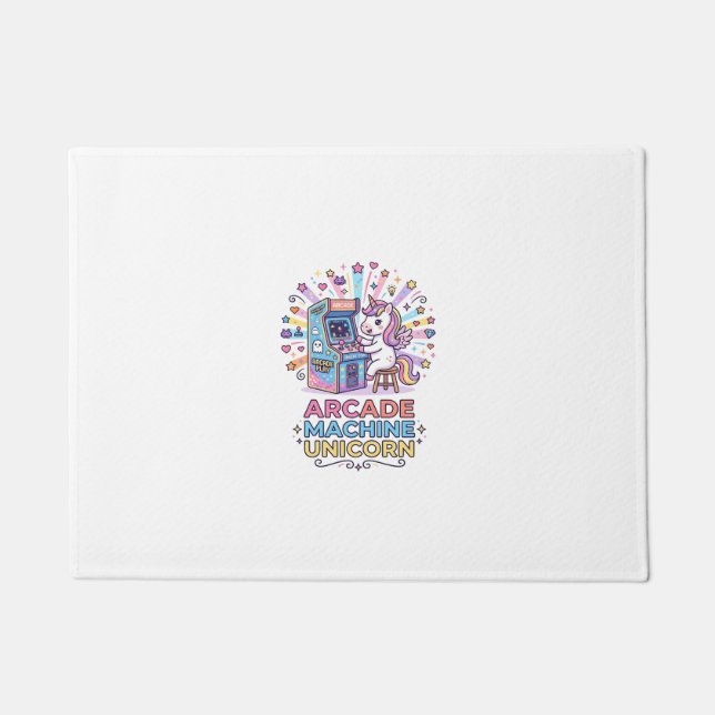 Unicorn Arcade Machine Unicorn Print Ready POD Art Doormat (Front)