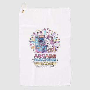 Unicorn Arcade Machine Unicorn Print Ready POD Art Golf Towel