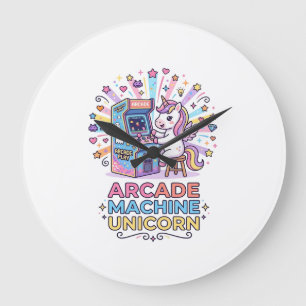 Unicorn Arcade Machine Unicorn Print Ready POD Art Large Clock