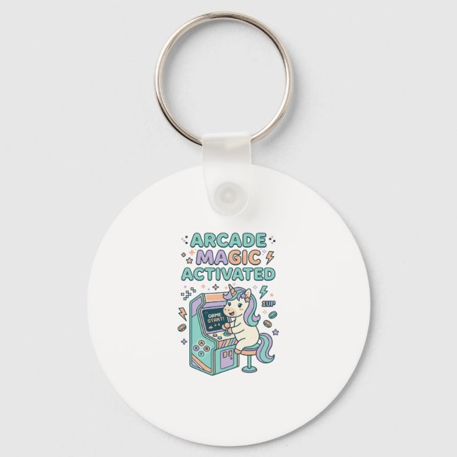Unicorn Arcade Magic Activated Trendy Product Grap Keychain (Front)