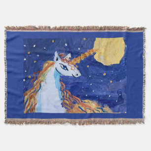 Unicorn "Art by Kids" Throw Blanket