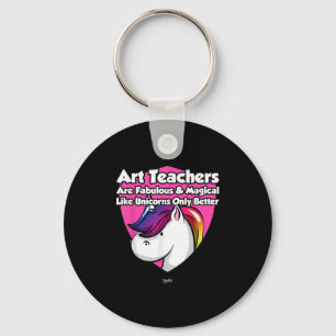 Unicorn Art Teacher Graphic Funny Teacher Unicorn Keychain