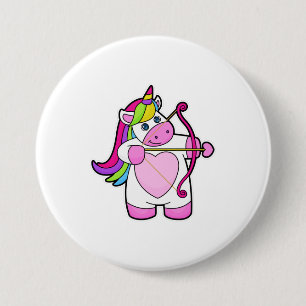 Unicorn as Archer with Bow and Arrow 3 Inch Round Button