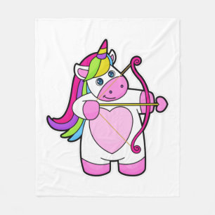 Unicorn as Archer with Bow and Arrow Fleece Blanket