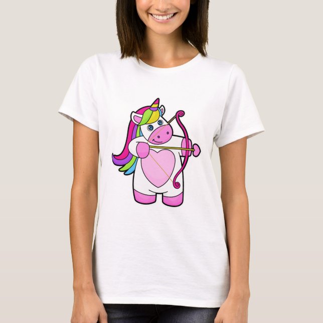 Unicorn as Archer with Bow and Arrow T-Shirt (Front)