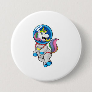 Unicorn as Astronaut in Space 3 Inch Round Button