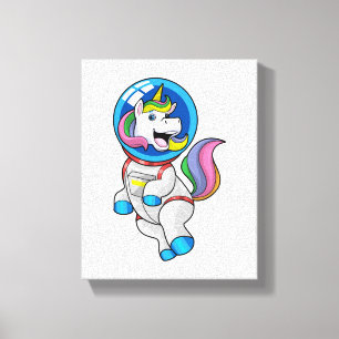 Unicorn as Astronaut in Space Canvas Print