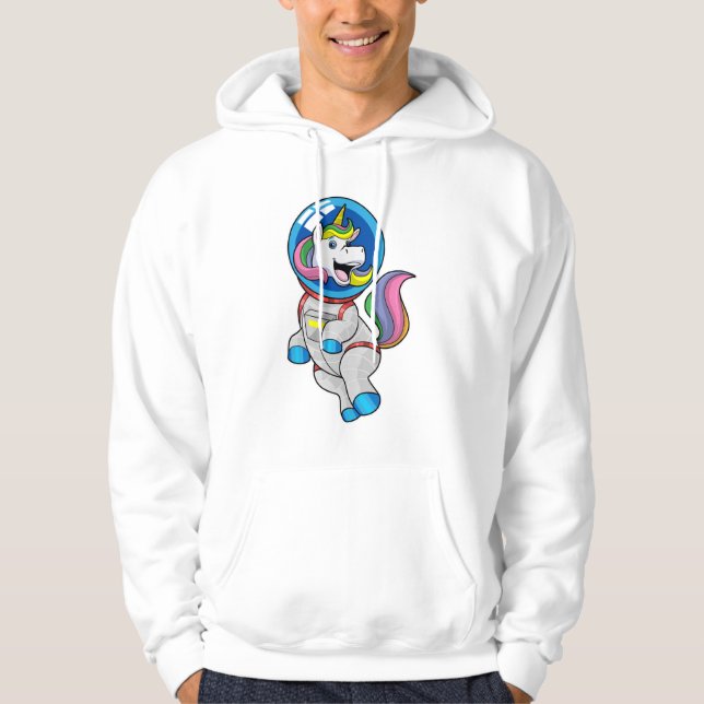 Unicorn as Astronaut in Space Hoodie (Front)