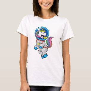 Unicorn as Astronaut in Space T-Shirt
