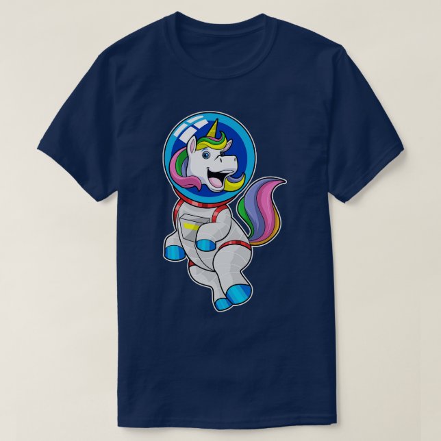 Unicorn as Astronaut in Space T-Shirt (Design Front)