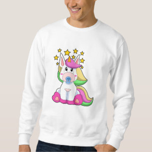Unicorn as Baby with Pacifier Sweatshirt