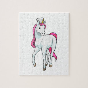 Unicorn as Cook with Chef hat Jigsaw Puzzle