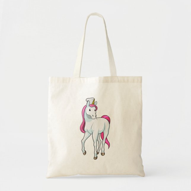 Unicorn as Cook with Chef hat Tote Bag (Front)