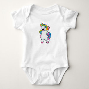 Unicorn as Hairdresser with Hairspray Baby Bodysuit