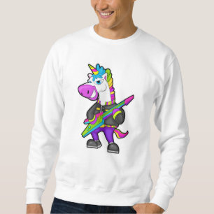 Unicorn as Musician with Guitar Sweatshirt