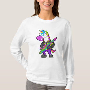 Unicorn as Musician with Guitar T-Shirt