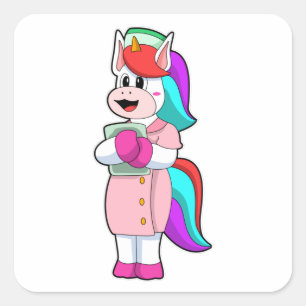 Unicorn as Nurse Square Sticker