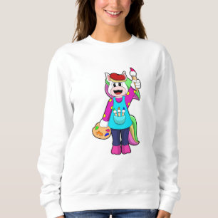 Unicorn as Painter Sweatshirt