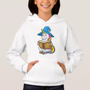 Unicorn as Wizard with Book & Hat
