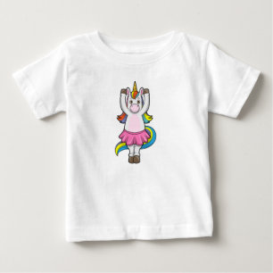 Unicorn at Ballet Dance with Skirt Baby T-Shirt