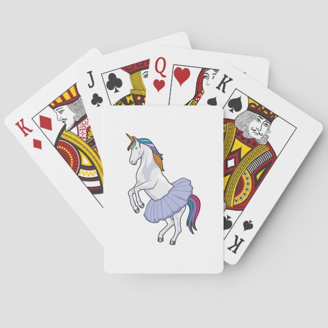 Unicorn at Ballet with Skirt Playing Cards (Back)