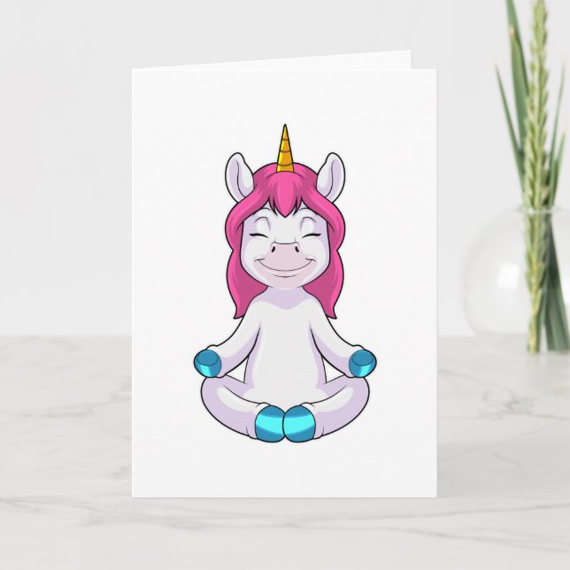 Unicorn at Meditate in Sitting Card (Front)