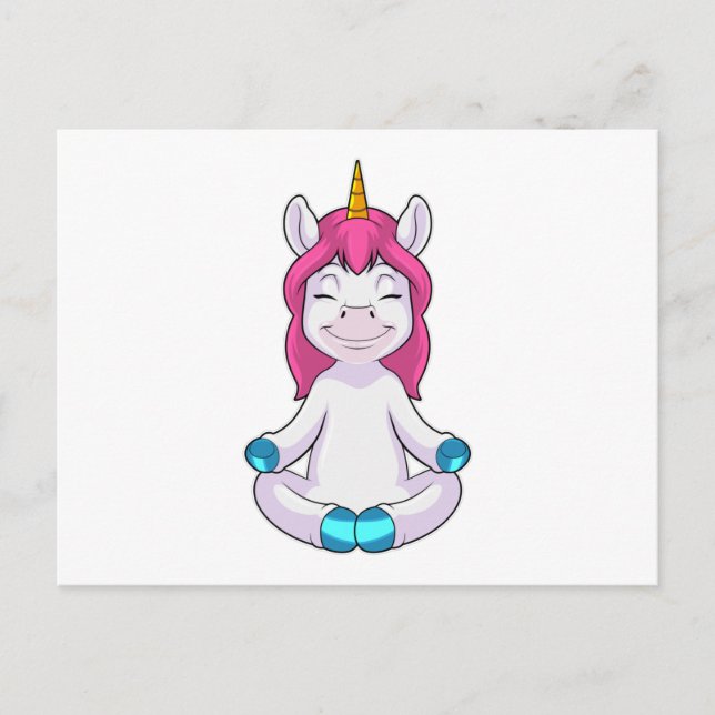 Unicorn at Meditate in Sitting Postcard (Front)