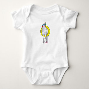 Unicorn at Swimming with Swim ring Baby Bodysuit