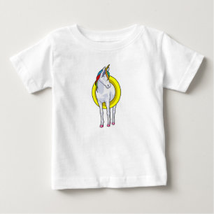 Unicorn at Swimming with Swim ring Baby T-Shirt