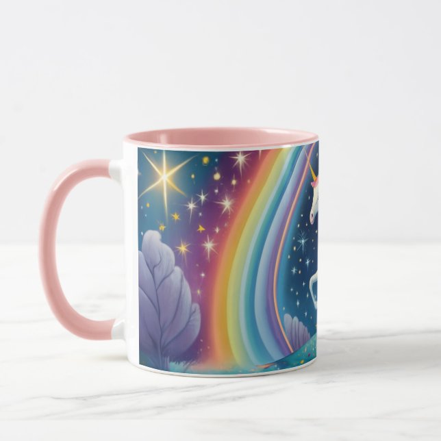 UNICORN AT THE END OF THE RAINBOW ORIGINAL ART MUG (Left)