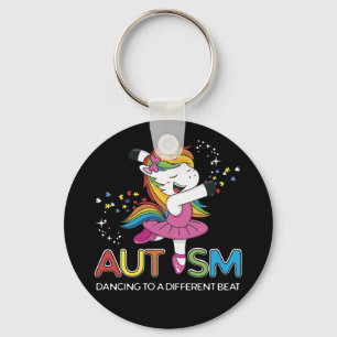 Unicorn Autism Mom Dancing To A Different Beat Keychain