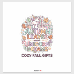 Unicorn Autumn Leaves and Unicorn Dreams Bold Typo