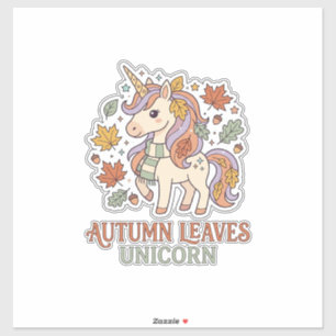 Unicorn Autumn Leaves Unicorn Graphic Design Merch