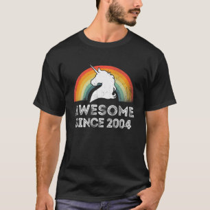 Unicorn Awesome Since 2004 18Th Birthday 18 Years T-Shirt