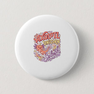 Unicorn Axolotl Unicorn Splash Whimsical White Bac 2 Inch Round Button